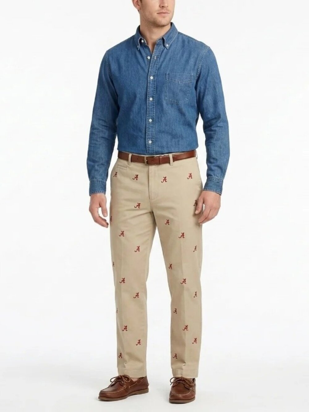 Campus Chinos University Of Alabama Mens Chinos 42x30 Khaki Twill Cotton Pants